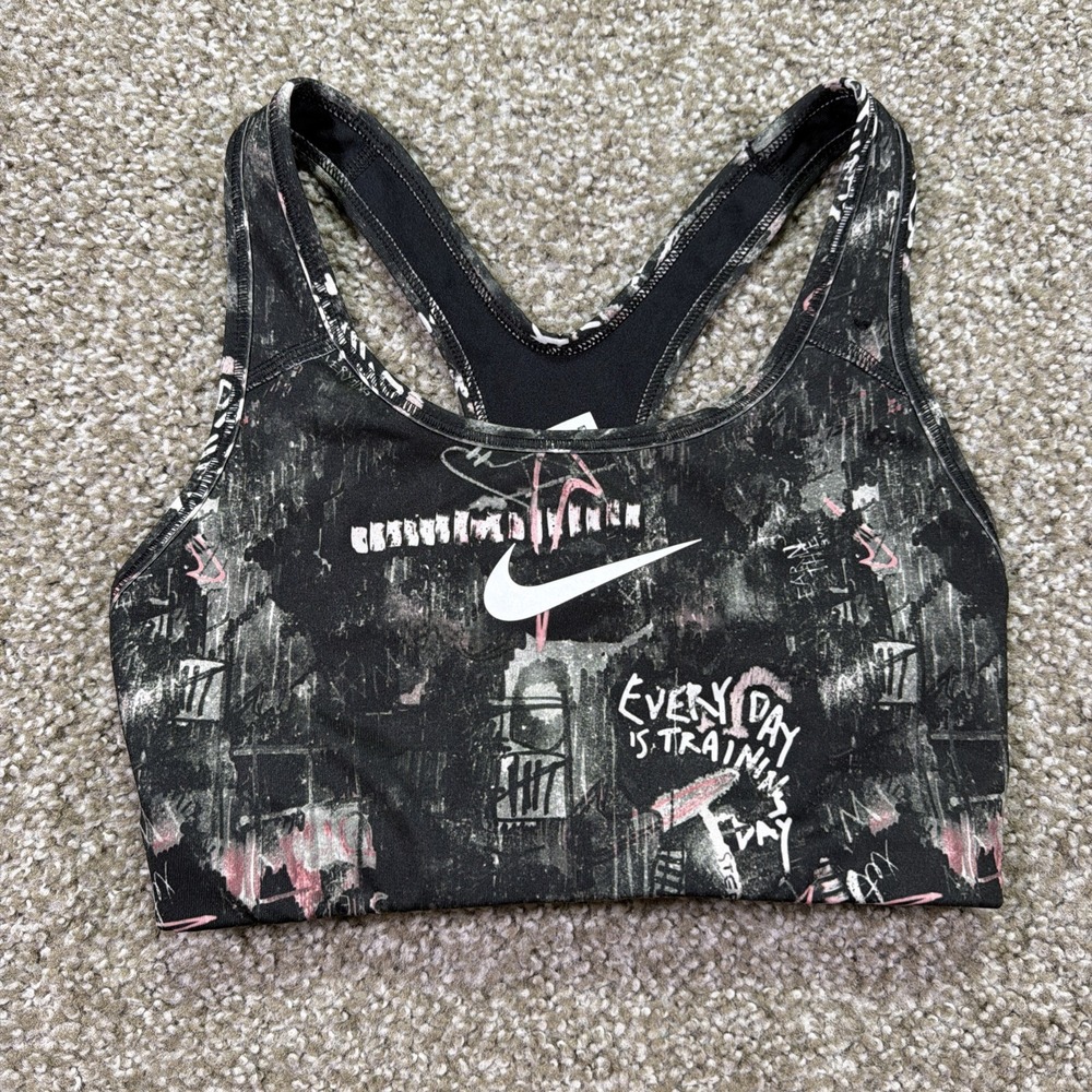 Nike Swoosh Training Day Sports Bra Dri Fit Graffiti Art Size XS - Picture 1 of 4